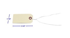 100 pcs- 33/4″ x 1 7/8″ Size 3 Manila Inventory Pre-Wired Price Tags with Wire