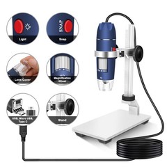 USB Digital Microscope 2MP 40X to 1000X 1920x1080P – Ideal for Coin, Skin