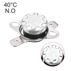 uxcell KSD301 Thermostat 40°C/104°F 10A Normally Open N.O Adjust Snap Silver
