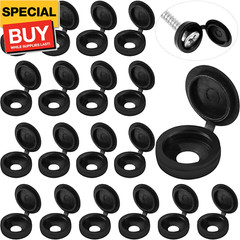 100 Pieces Hinged Screw Cover Caps Plastic Shutter Fold Screw Snap Covers Washer