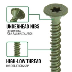 Everbilt #9 x 1-1/4 in. Ribbed Flat Head T25 Cement Board Screw 750-Pack