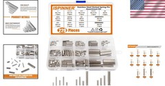 220pcs Roll Pin Set, Stainless Steel Slotted Spring Pin Assortment Kit M1.5 M2