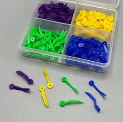 1000pc Dental Plastic Wedges XS/S/M/L Interdental Hole Matrix Contoured Assorted