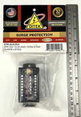 New Ditek DTK-4LVLPLV Surge Protector 4 Pair 30V 12-30 AWG Terminal Strip