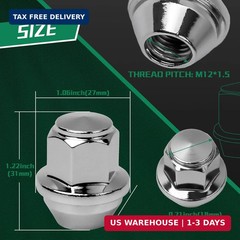 M12*1.5 Wheel Lug Nut 20PCS Compatible with for 2009-2023 Ford