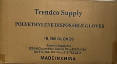 10,000 Poly Disposable HDPE Food Service Gloves, Powder Free-Medium