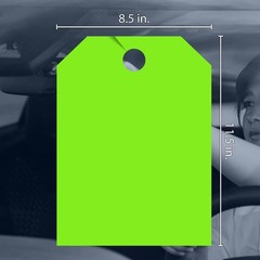 Versa-Tags Car Mirror Hang Tags Blank Jumbo Signs 50 Pack 8.5” x 50, Green