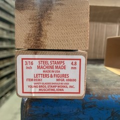 Young Bros Stamp Works 05361 Steel Stamps Set, 2-1/2” , Steel, 3/16”