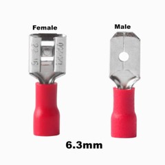 6.3mm Vinyl Insulated Female Male Spade Terminals 2.8 4.8 Wire Crimp Connectors