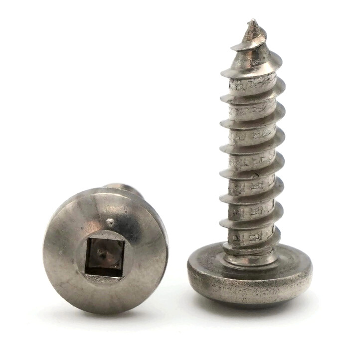 #8 Sheet Metal Screws – 316 Stainless Steel Square Drive Pan Head – Select Size