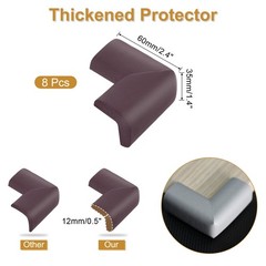 8Pcs Corner Protectors Furniture Corner Guards and Edges Bumpers(Dark Brown)