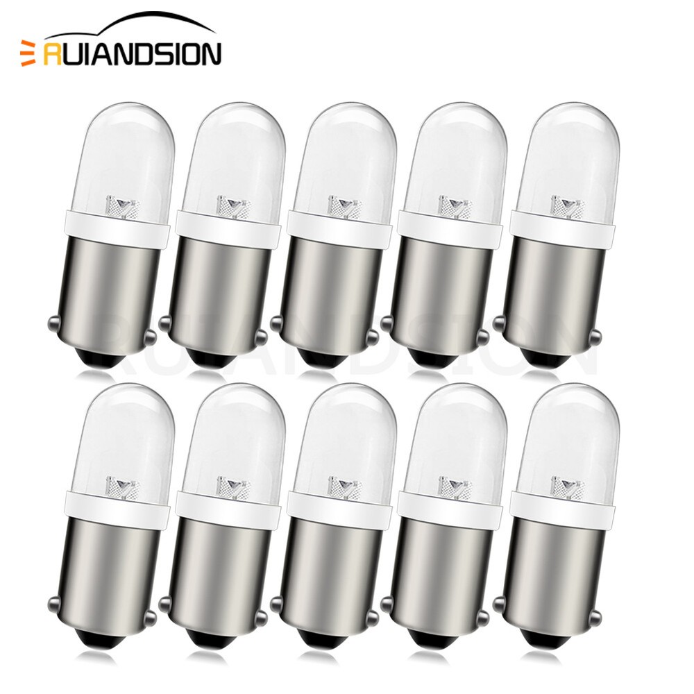 10pcs Miniature Bayonet 9mm BA9S LED Bulb BA9 Indicator Pilot Light 120V White
