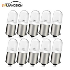 10pcs Miniature Bayonet 9mm BA9S LED Bulb BA9 Indicator Pilot Light 120V White