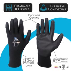 GlovBE 6/12/120 PAIRS Polyester Work/Garden/Mechanic/Construction/Safety Gloves