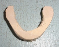Plaster Lower Jaw Denture Cast for False Teeth Prop Creepy Decor