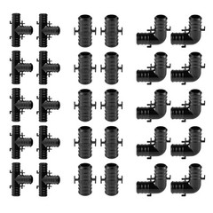 30PCS Poly Crimp Pex Fittings 3/4″ Combo With Position Tab: Elbow ,Coupler Tee