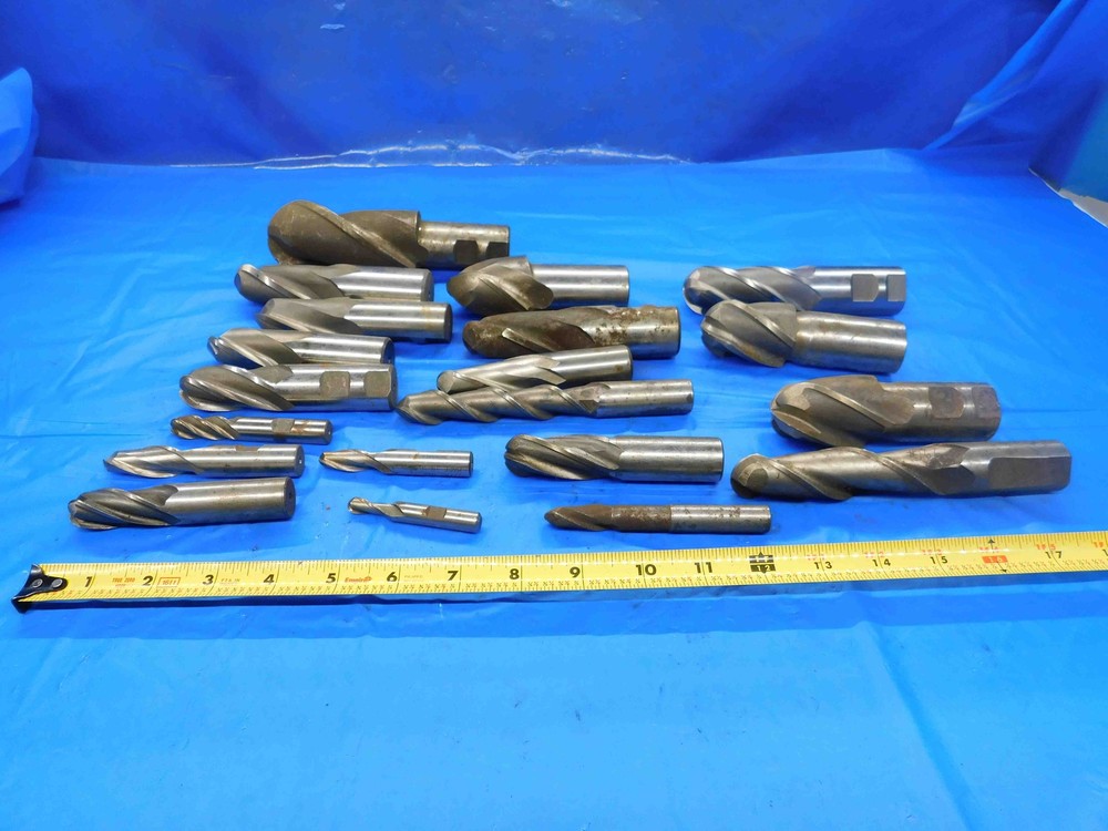 LOT OF 20 BALL NOSE END MILLS HSS VARIOUS SIZES UP TO 2″ 2-4 FLUTES 2.0