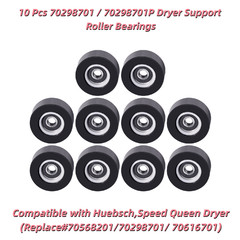 10Pcs 70298701 Dryer Support Roller Bearings For Huebsch,Speed Queen Dryer Black