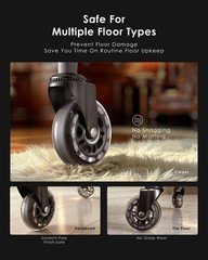 Office Chair Wheels – Replacement Rubber Wheels – Universal Fit 3 Inch Casters,