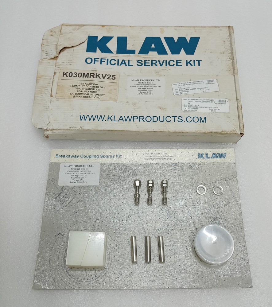 KLAW OFFICIAL SERVICE KIT K030MRKV25 / 3″ SS KLAW BAC SERVICE KIT KSM030VZ025ABS