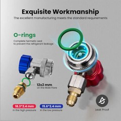 A/C R134A Quick Coupler Connector Adapters High/Low Manifold AC Gauge Auto Set