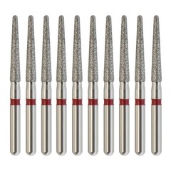 10/Box Dental Diamond Polishing Bur Burr FG 850-016F Round End Taper Fine Grit