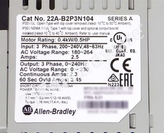 Open Pre-owned Allen Bradley 22A-B2P3N104 /A PowerFlex 4 240V 3-Ph 2.3A AC Drive