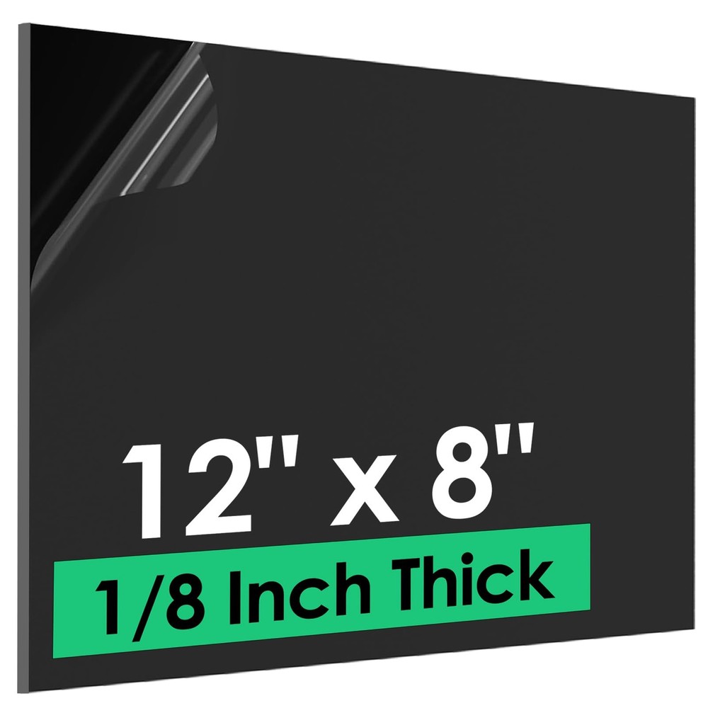 ABS Plastic Sheet 1/8 Inch Thick (3mm) – 12″ x 8″, Black Waterproof Rigid The…