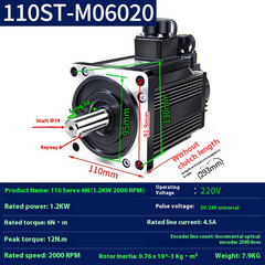 AC Servo Motor 110ST-M02030/110ST-M05030/110ST-M06030/110ST-M10020 Motor New