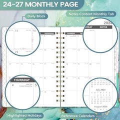 2024-2027 Monthly Planner – 3 Year Monthly Planner 2024-2027 with green 2
