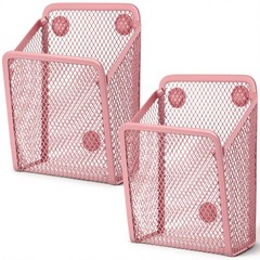 2 Pcs Large Magnetic Pencil Holder Mesh Stainless Steel Pen Basket Magnetic P…