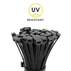 1000-Pack Premium 14″ Inch Black Nylon Zip Ties, 60 lbs, UV Resistant, 4.8mm