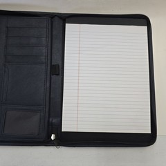 Coast to Coast AM Deluxe Organizer Portfolio Notebook Dark Blue Faux Leather Zip