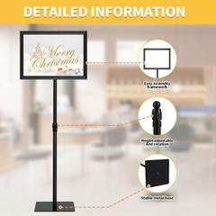 Adjustable Floor Sign Stand Heavy Duty Pedestal Holder , with Aluminum Snap O…