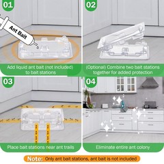 32 Pcs Ant Bait Stations Reusable Bait NOT Included, Multi Surface Ant Killer…