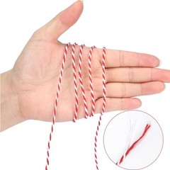 jijAcraft Red and White Twine, 2MM Cotton Bakers 2 mm x 100 m,