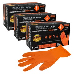 Duratection 8Mil Super Duty Diamond Textured Nitrile Gloves, 300 Gloves, X-Large
