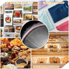 200 Pcs Thickened Cookie Bags with Seal 5×7 In, Clear 1 Count (Pack of 200)