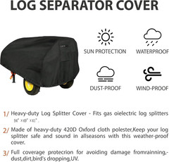 Heavy Duty Log Splitter Cover, Waterproof Oxford Cloth, for 15-45 Ton Gas or Ele