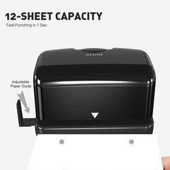 Electric 2 Hole Punch,Black Hole Punch,Punches Up to of 12-15 Sheets Paper, A…