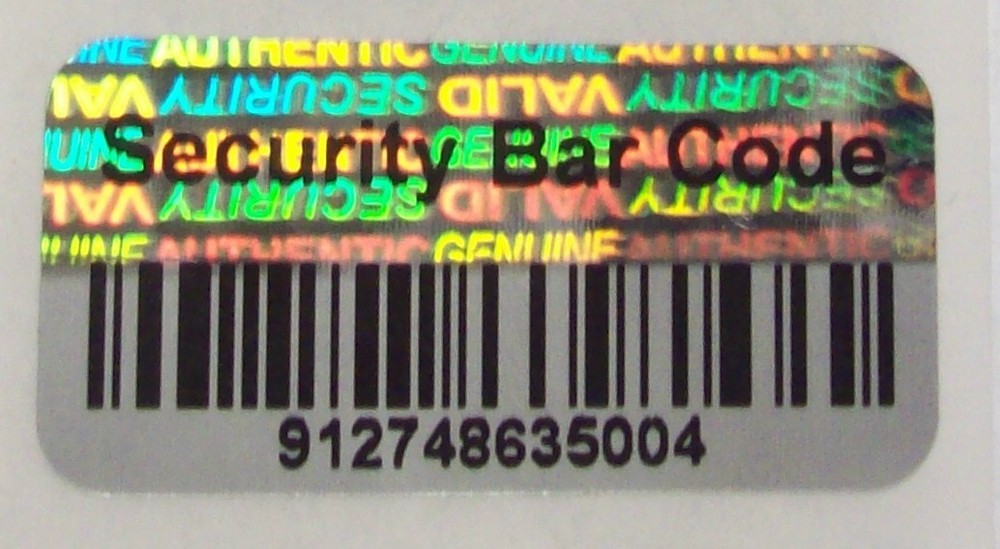 100 Security BARCODE Hologram Tamper Evident Label Stickers Seals full release