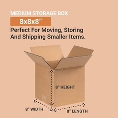 8 x 8 x 8 Shipping Boxes Moving Boxes Corrugated Kraft 25/Bundle 25/Pack