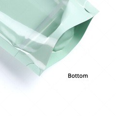 Multi-Sizes Clear Front Green Back Glossy Foil Stand up Zip Lock Bag w/Hang Hole