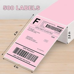 1000 4×6 Fanfold Direct Pink Thermal Labels for Zebra and Rollo Printers