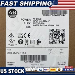 Allen-Bradley 25B-D2P3N114 PowerFlex 525 0.75kW 1Hp AC Drive US Free Tax