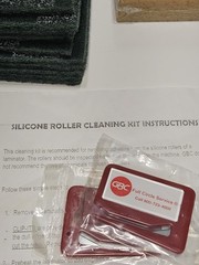 Laminator Silicone Roller Cleaning Kit 10 Pads 5 Tack Cloths 2 Cutters 1 Eraser