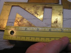 Vintage CH Hanson 45 Brass Stencils 4” Letters Numbers +Punctuation with OLD Box