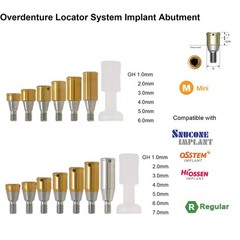 Locator Overdenture Abutment Mini/Regular 3.5/4.0/4.5mm Int Hex Fits Hiossen ET