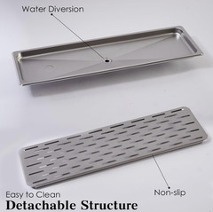 Stainless Steel Drip Tray 25.78″x8.46″ Bar Coffee Beverage Drain Tray w Grate