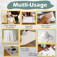Newsprint Packing Paper – 400 Sheets, Large 27″ x 17″ Unprinted Packing Paper…